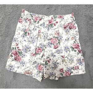 Vintage Capacity 90s High Rise Granny Shorts Floral Medium Cotton Pockets